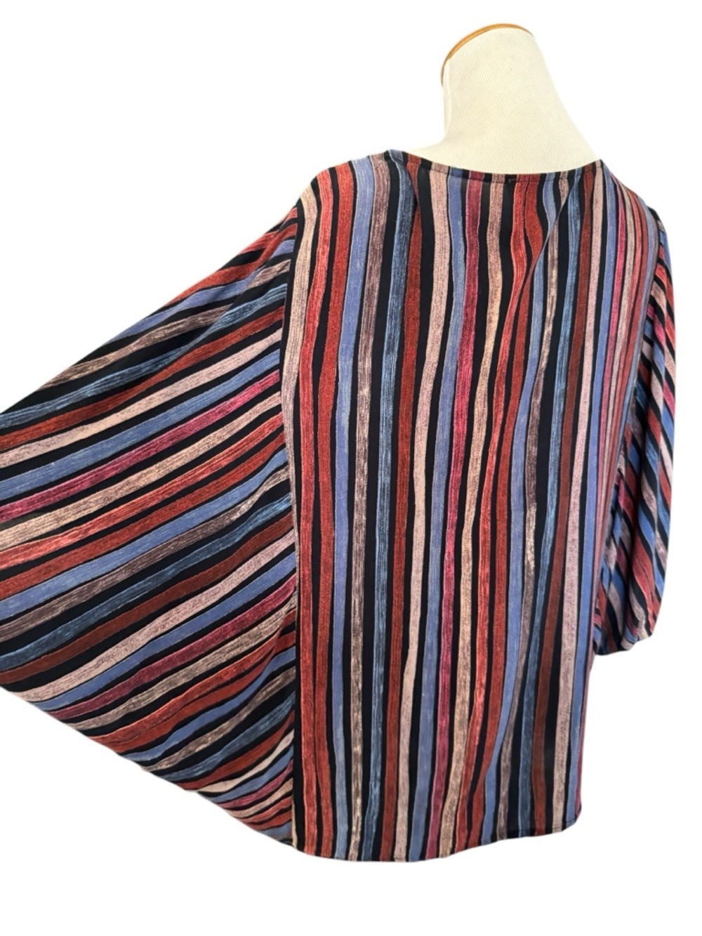 Savanna Jane Multicolor Embroidered V-Neck Striped Tunic - Picture 5 of 7